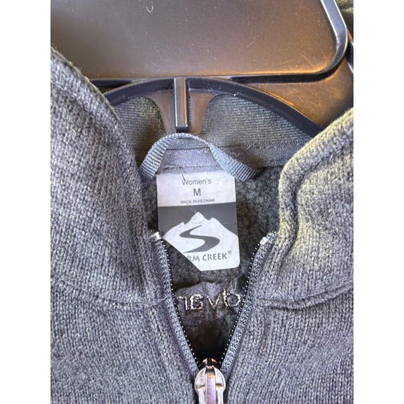Storm Creek Fleece Jacket Women Medium Gray QuickBooks Logo Full Zip MSRP $70 - Picture 6 of 9